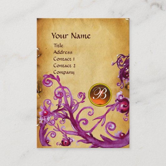 MAGIC BERRIES MONOGRAM GEM orange Visitenkarte (Vorderseite)