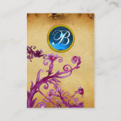 MAGIC BERRIES MONOGRAM GEM Pergament blau Visitenkarte (Rückseite)