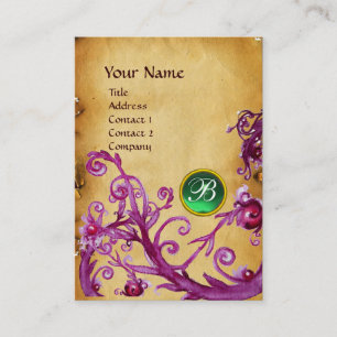 MAGIC BERRIES MONOGRAM GEM Pergament grün Visitenkarte