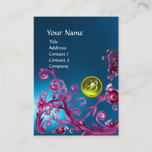 MAGIC BERRIES MONOGRAM GEM saphire blau gelb Visitenkarte (Vorderseite)
