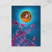 MAGIC BERRIES MONOGRAM GEM saphire blue orange Visitenkarte (Rückseite)