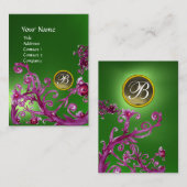 MAGIC BERRIES MONOGRAM GEM smaragdgrün grau Visitenkarte (Vorne/Hinten)