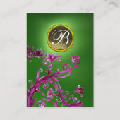MAGIC BERRIES MONOGRAM GEM smaragdgrün grau Visitenkarte (Rückseite)