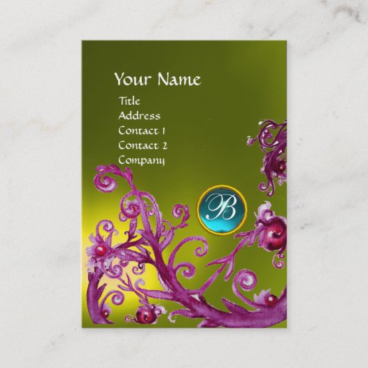 MAGIC BERRIES MONOGRAM GEM topaz gelb blau Visitenkarte (Vorderseite)