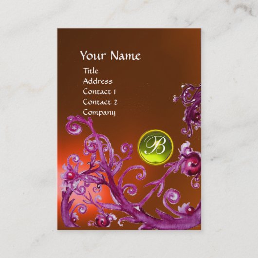MAGIC BERRIES MONOGRAM GEM topaz orange gelb Visitenkarte (Vorderseite)