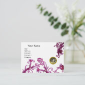 MAGIC BERRIES MONOGRAM, Graue Agate Leinen Visitenkarte (Stehend Vorderseite)