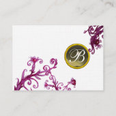 MAGIC BERRIES MONOGRAM, Graue Agate Leinen Visitenkarte (Rückseite)