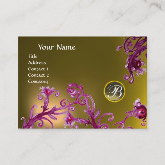 MAGIC BERRIES MONOGRAM, Graues Agate topaz gelb Visitenkarte (Vorderseite)