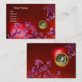 MAGIC BERRIES MONOGRAM, Gray Agate ruby rot Visitenkarte (Vorne/Hinten)