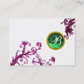 MAGIC BERRIES MONOGRAM Jade grünes Platin Visitenkarte (Rückseite)