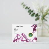 MAGIC BERRIES MONOGRAM Jadegrüne Leinen Visitenkarte (Stehend Vorderseite)