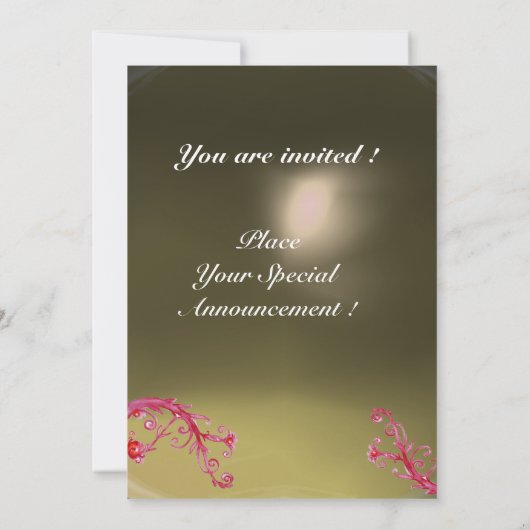 MAGIC BERRIES MONOGRAM lila-grau Einladung (Rückseite)