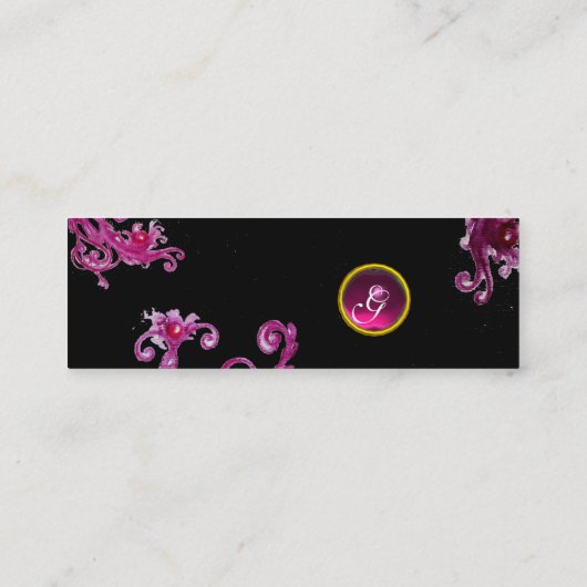 MAGIC BERRIES MONOGRAM lila rosa Mini Visitenkarte (Rückseite)