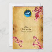MAGIC BERRIES MONOGRAM Parchire Blue Saphiire Einladung (Rückseite)