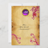 MAGIC BERRIES MONOGRAM Parchment Lila Amethyst Einladung (Rückseite)