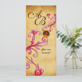 MAGIC BERRIES MONOGRAM Parchment Orange Agate Einladung (Stehend Vorderseite)