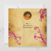 MAGIC BERRIES MONOGRAM Parchment Orange Agate Einladung (Rückseite)