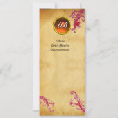 MAGIC BERRIES MONOGRAM Parchment Orange Agate Einladung (Rückseite)