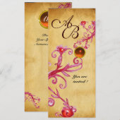 MAGIC BERRIES MONOGRAM Parchment Orange Agate Einladung (Vorne/Hinten)