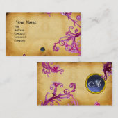 MAGIC BERRIES MONOGRAM Perlblauer Pergament Visitenkarte (Vorne/Hinten)