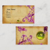 MAGIC BERRIES MONOGRAM Perlblauer Pergament Visitenkarte (Vorne/Hinten)