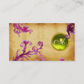 MAGIC BERRIES MONOGRAM Perlblauer Pergament Visitenkarte (Rückseite)