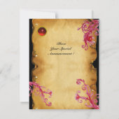 MAGIC BERRIES MONOGRAM, rot Einladung (Rückseite)