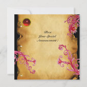 MAGIC BERRIES MONOGRAM, rot Einladung (Rückseite)