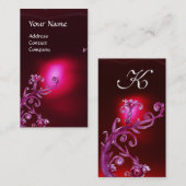 MAGIC BERRIES MONOGRAM Rote Bordeaux Visitenkarte (Vorne/Hinten)
