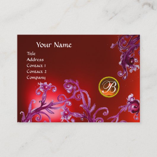 MAGIC BERRIES MONOGRAM, rubinrot orange Visitenkarte (Vorderseite)