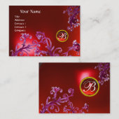 MAGIC BERRIES MONOGRAM, rubinrot Visitenkarte (Vorne/Hinten)