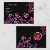 MAGIC BERRIES MONOGRAM Schwarzer Edelstein Rosa Visitenkarte (Vorne/Hinten)