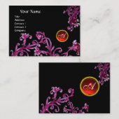 MAGIC BERRIES MONOGRAM Schwarzer Edelstein Rot Visitenkarte (Vorne/Hinten)