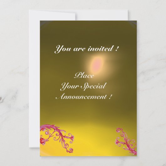 MAGIC BERRIES, MONOGRAM topaz Einladung (Rückseite)