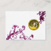 MAGIC BERRIES MONOGRAM, Topaz-gelbe Leinen Visitenkarte (Rückseite)