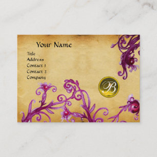 MAGIC BERRIES MONOGRAM, Topaz-gelbes Pergament Visitenkarte