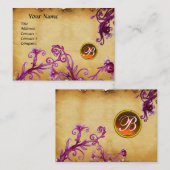 MAGIC BERRIES MONOGRAM, Topaz-Orangenparchment Visitenkarte (Vorne/Hinten)