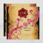 MAGIC BERRIES MONOGRAM, vax Siegel Einladung (Vorne/Hinten)