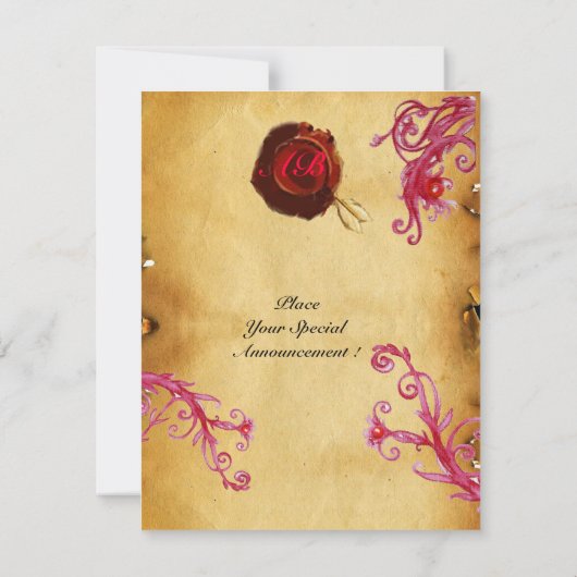 MAGIC BERRIES MONOGRAM Wachs Siegel Perchment Einladung (Rückseite)