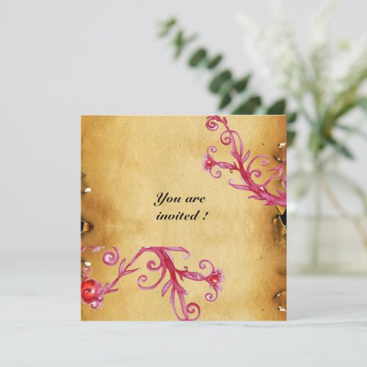 MAGIC BERRIES MONOGRAM Wachs Siegel Perchment Einladung (Stehend Vorderseite)