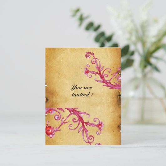 MAGIC BERRIES MONOGRAM Wachs Siegel Perchment Einladung (Stehend Vorderseite)