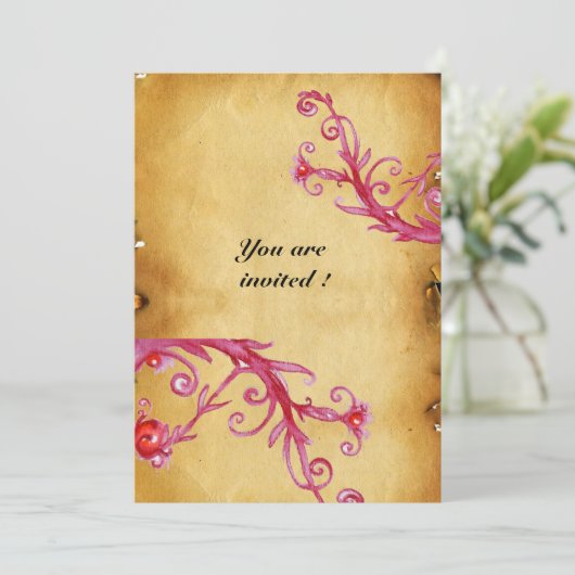 MAGIC BERRIES MONOGRAM Wachs Siegel Perchment Einladung (Stehend Vorderseite)