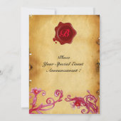 MAGIC BERRIES MONOGRAM Wachs Siegel Perchment Einladung (Rückseite)