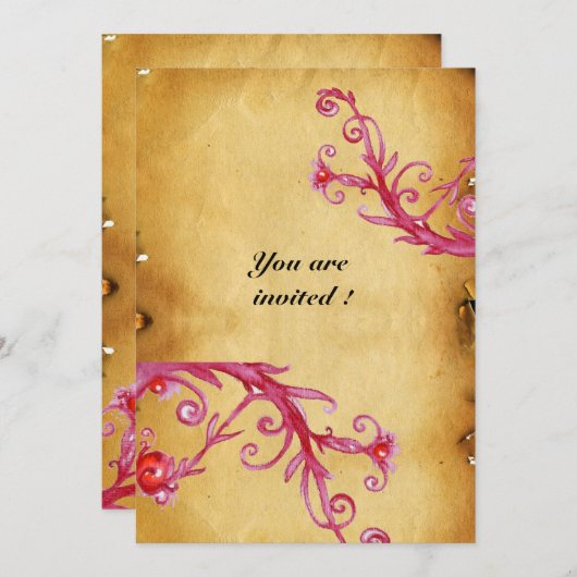 MAGIC BERRIES MONOGRAM Wachs Siegel Perchment Einladung (Vorne/Hinten)