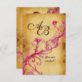 MAGIC BERRIES MONOGRAM Wachs Siegel Perchment uAwg Einladung (Vorne/Hinten)