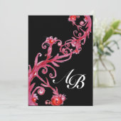 MAGIC BERRIES, MONOGRAMM, rot Einladung (Stehend Vorderseite)