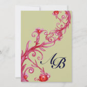 MAGIC BERRIES, MONOGRAMM, rot gelb Einladung (Vorderseite)