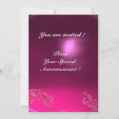 MAGIC BERRIES, MONOGRAMM, roter Rubinfuchsienweiß Einladung (Rückseite)