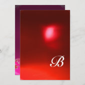 MAGIC BERRIES, MONOGRAMM, roter Ruby Einladung (Vorne/Hinten)