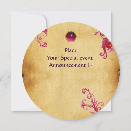 MAGIC BERRIES PARCHEMENT GEM lila rosa Einladung (Rückseite)